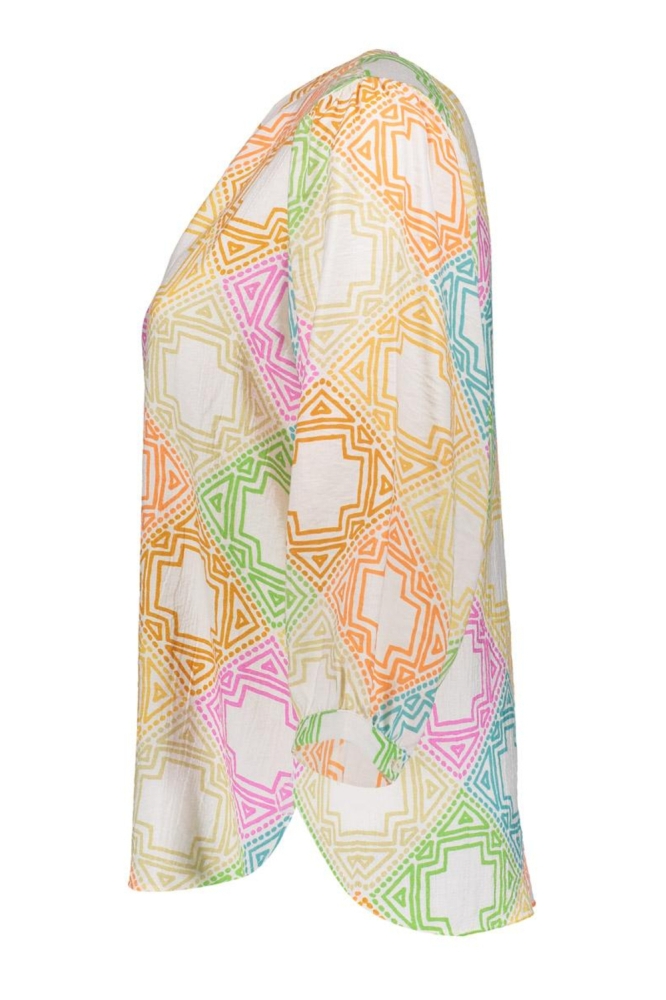 BLOUSE GRAFISCHE PRINT 53263 20 Green/Pink